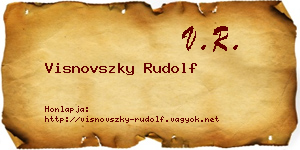 Visnovszky Rudolf névjegykártya